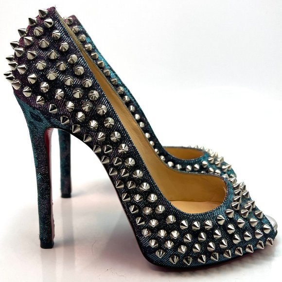 🌷❤️‍🔥SPRING SALE 🔥 FINAL PRICE🌷💥Christian Louboutin Flo 120 Holographic 37 - Picture 1 of 7